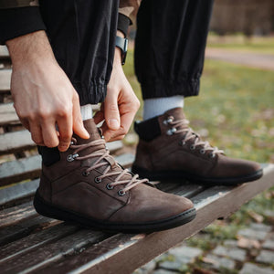 SKINNERS Farmer - Barefoot vetrarskór - Jörð (dökkbrúnir)